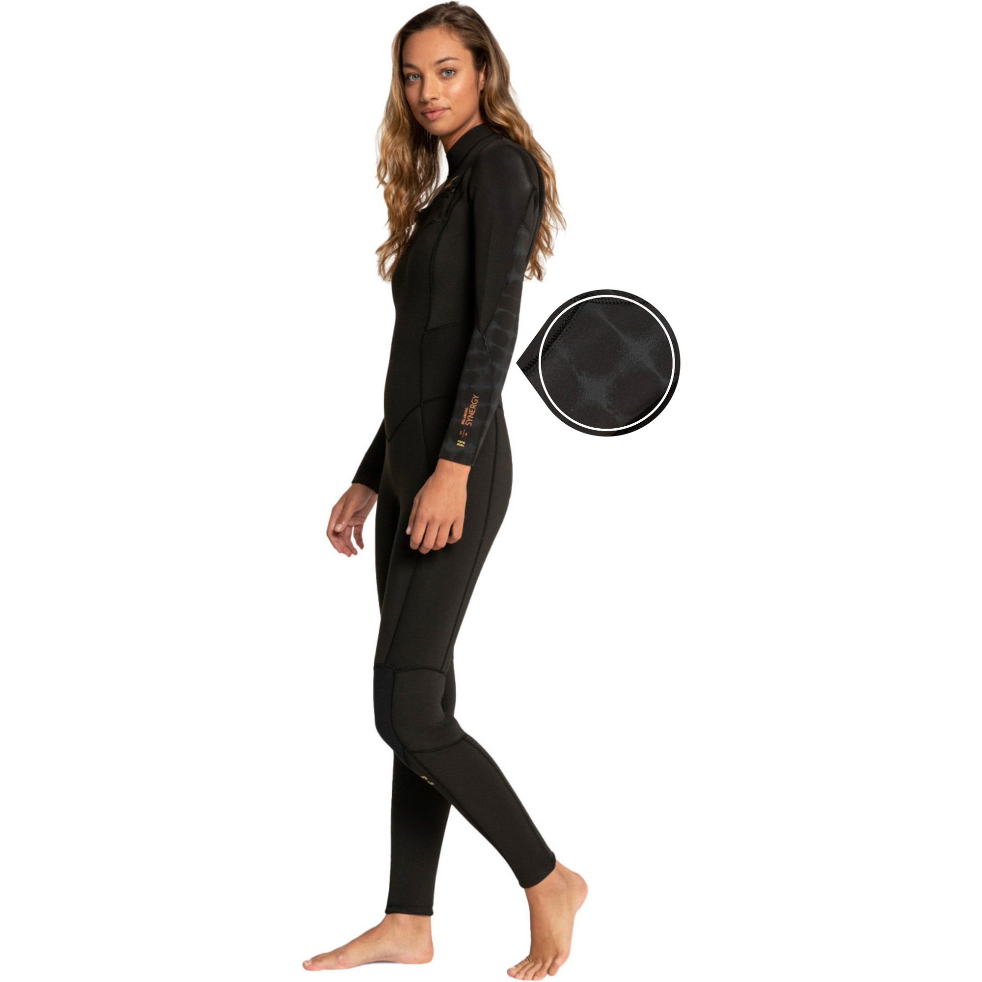 2021 Billabong Womens Synergy 54mm Chest Zip Wetsuit Z45g14 Black Tie Dye Wetsuit Outlet 8024